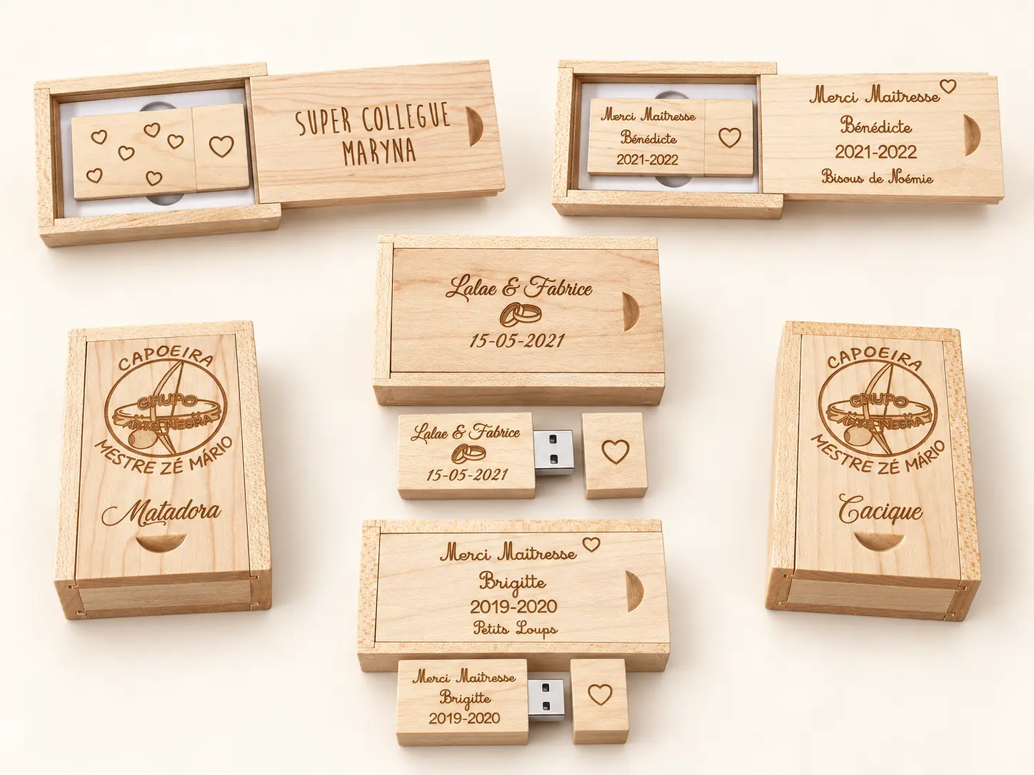 Clés USB et coffrets en bois personnalisés